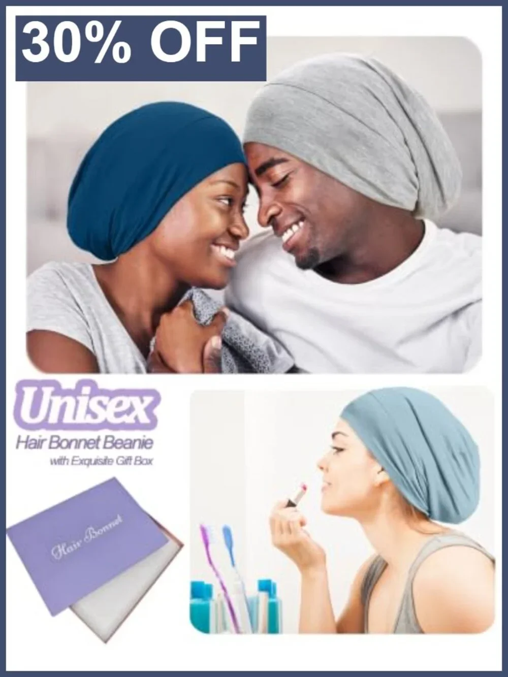 100% Mulberry Silk Lined Sleep Cap Bonnet for Sleeping Women Hair Wrap